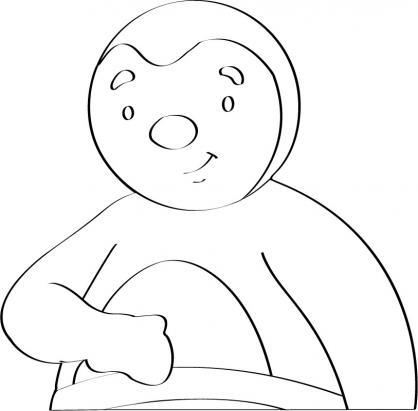 coloriage t choupi se frotte le ventre